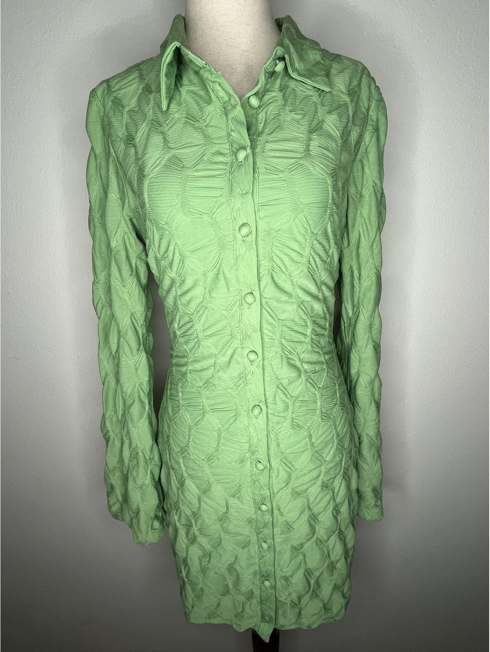 NWT Princess Polly Women's Calvert Long Sleeve Mini Green Dress Size 6